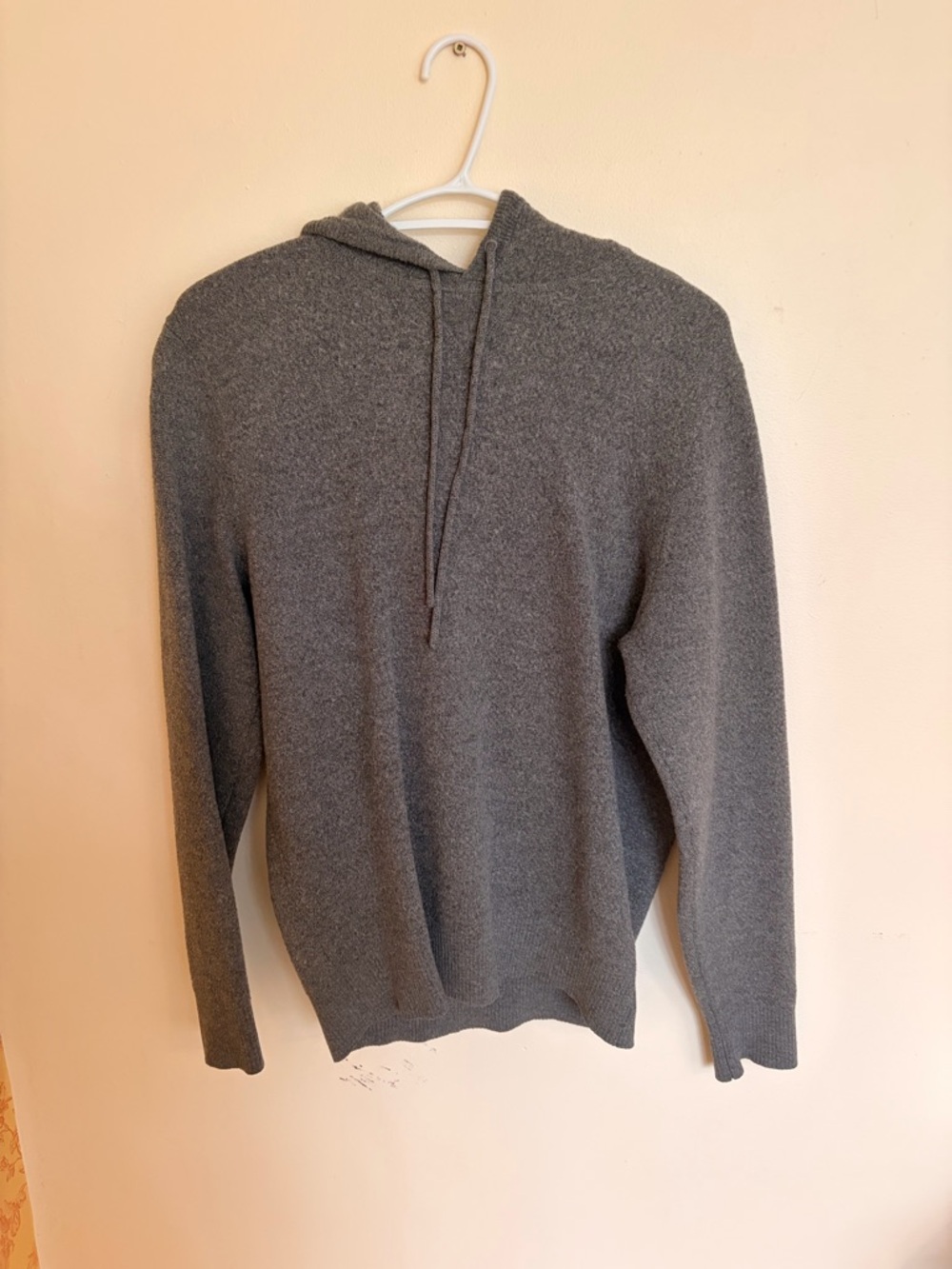 Tommy Hilfiger Gray Hooded 100% Cashmere Pullover